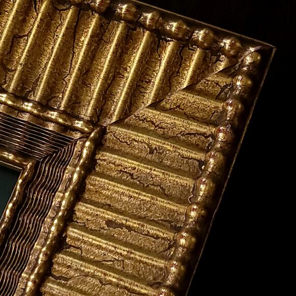 Vintage Sir Roger de Trumpington Brass Rubbing Art in Ornate Gold Frame 31x19 - Picture 7 of 16